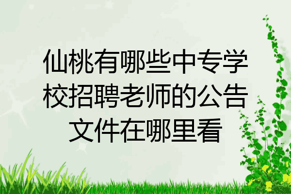 仙桃有哪些中专学校招聘老师的公告文件在哪里看