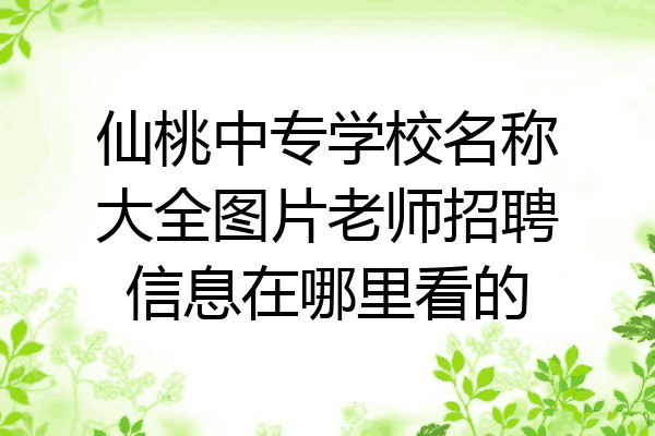 仙桃中专学校名称大全图片老师招聘信息在哪里看的