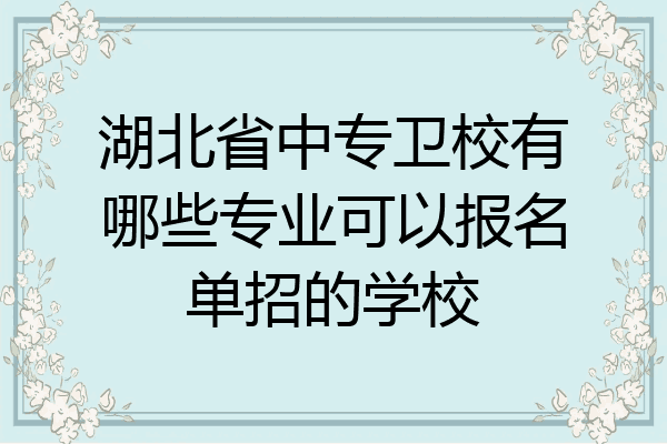 湖北省中专卫校有哪些专业可以报名单招的学校