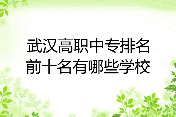 武汉高职中专排名前十名有哪些学校