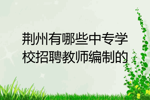 荆州有哪些中专学校招聘教师编制的