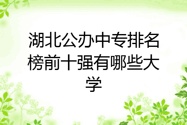 湖北公办中专排名榜前十强有哪些大学