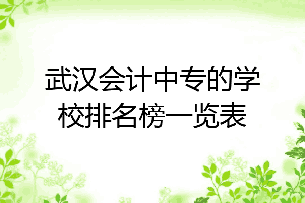 武汉会计中专的学校排名榜一览表