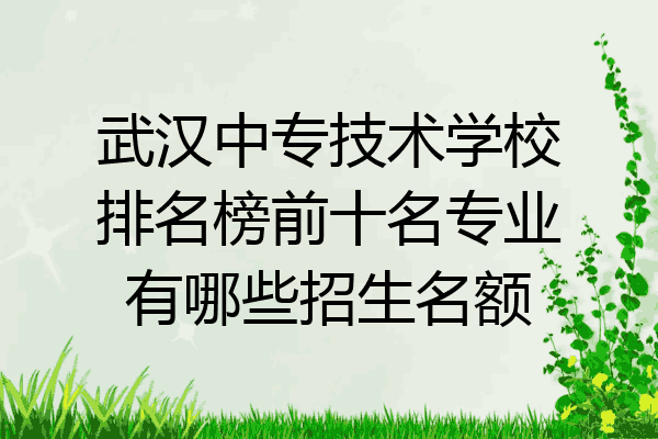 武汉中专技术学校排名榜前十名专业有哪些招生名额