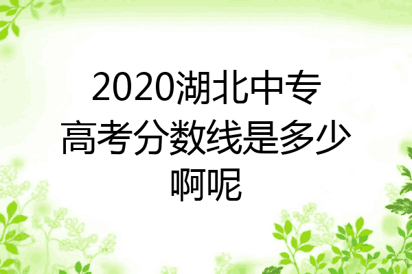 2020湖北中专高考分数线是多少啊呢