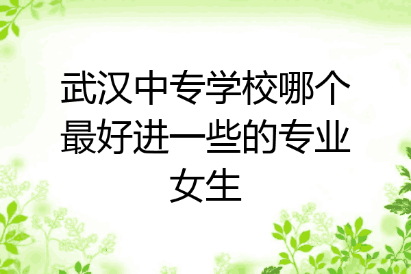 武汉中专学校哪个最好进一些的专业女生