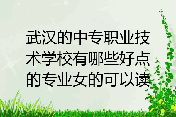 武汉的中专职业技术学校有哪些好点的专业女的可以读
