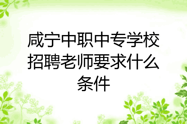 咸宁中职中专学校招聘老师要求什么条件