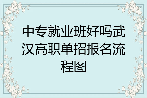 中专就业班好吗武汉高职单招报名流程图