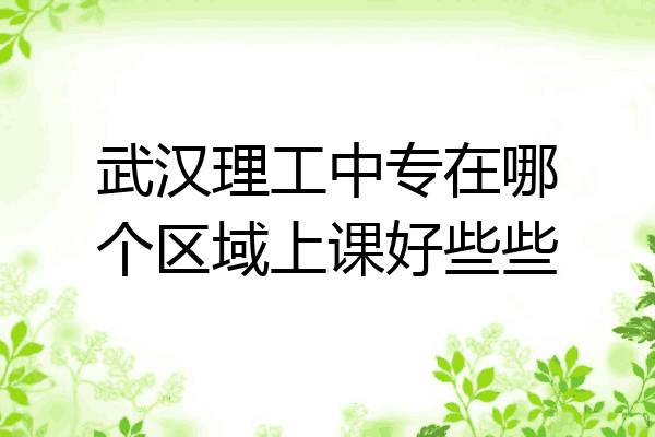武汉理工中专在哪个区域上课好些些