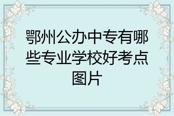 鄂州公办中专有哪些专业学校好考点图片