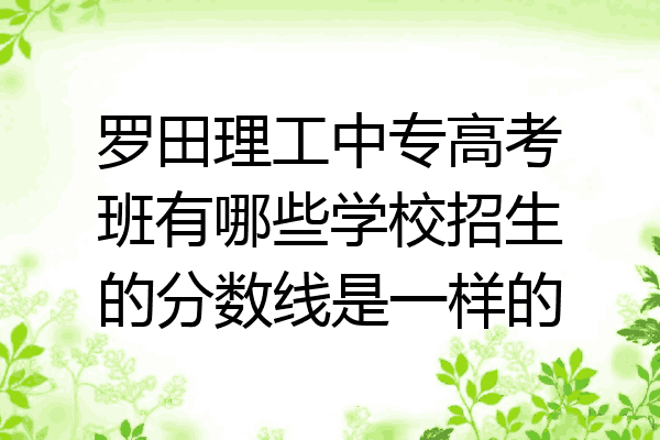 罗田理工中专高考班有哪些学校招生的分数线是一样的