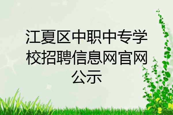 江夏区中职中专学校招聘信息网官网公示