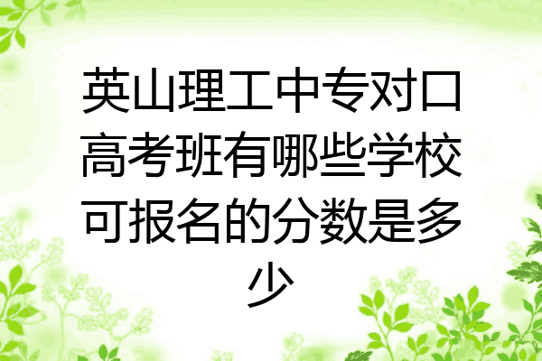 英山理工中专对口高考班有哪些学校可报名的分数是多少