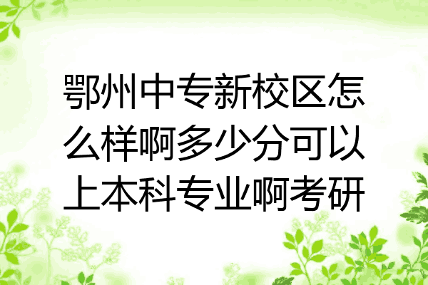 鄂州中专新校区怎么样啊多少分可以上本科专业啊考研