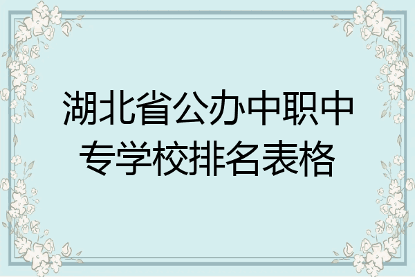 湖北省公办中职中专学校排名表格