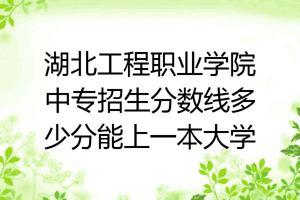 湖北工程职业学院中专招生分数线多少分能上一本大学