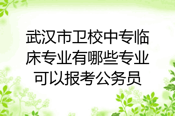 武汉市卫校中专临床专业有哪些专业可以报考公务员