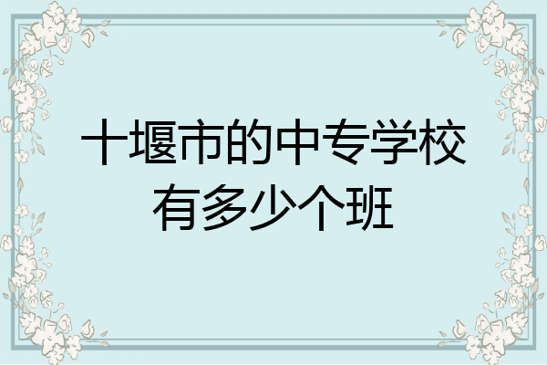 十堰市的中专学校有多少个班