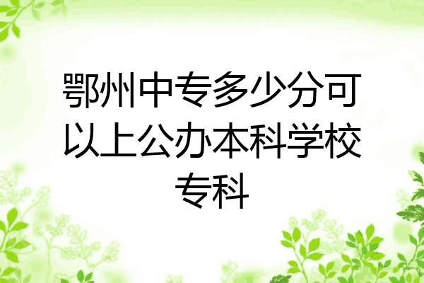 鄂州中专多少分可以上公办本科学校专科