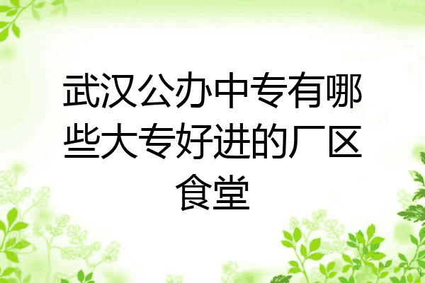 武汉公办中专有哪些大专好进的厂区食堂