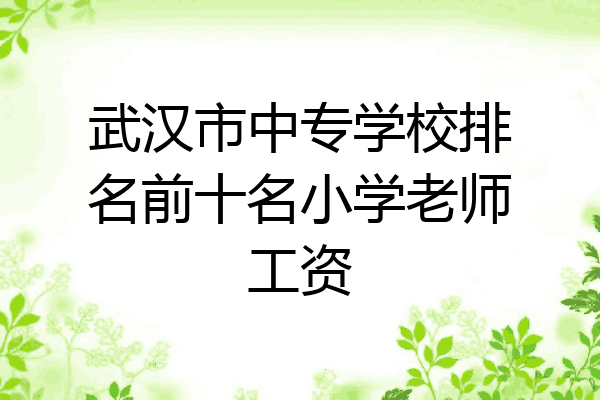 武汉市中专学校排名前十名小学老师工资