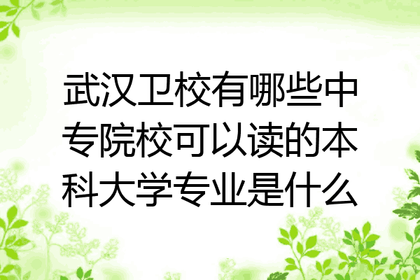 武汉卫校有哪些中专院校可以读的本科大学专业是什么