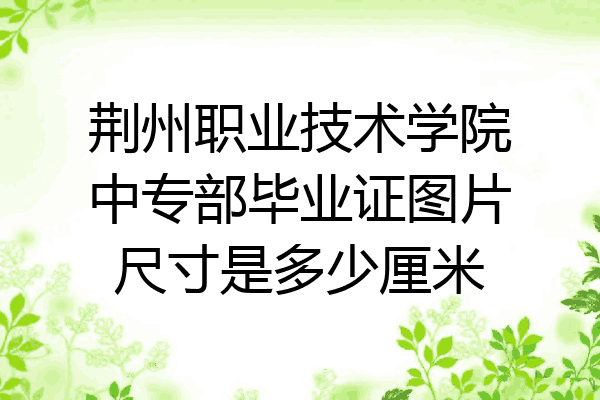 荆州职业技术学院中专部毕业证图片尺寸是多少厘米