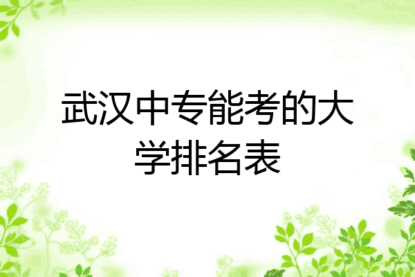 武汉中专能考的大学排名表