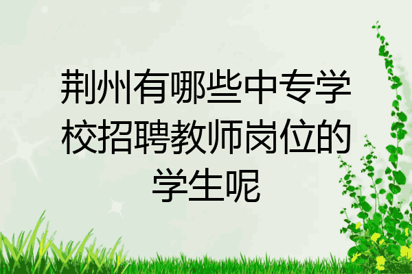 荆州有哪些中专学校招聘教师岗位的学生呢