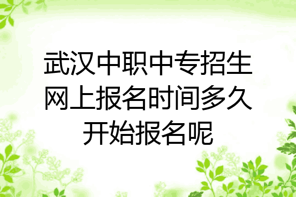 武汉中职中专招生网上报名时间多久开始报名呢
