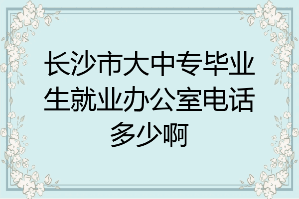长沙市大中专毕业生就业办公室电话多少啊