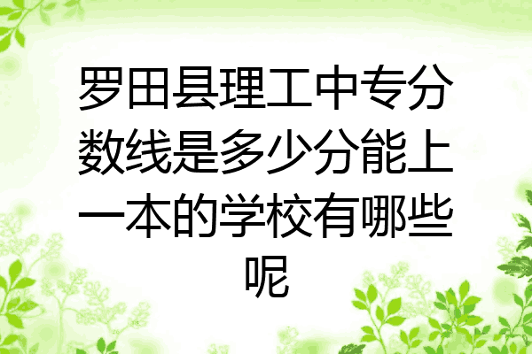 罗田县理工中专分数线是多少分能上一本的学校有哪些呢