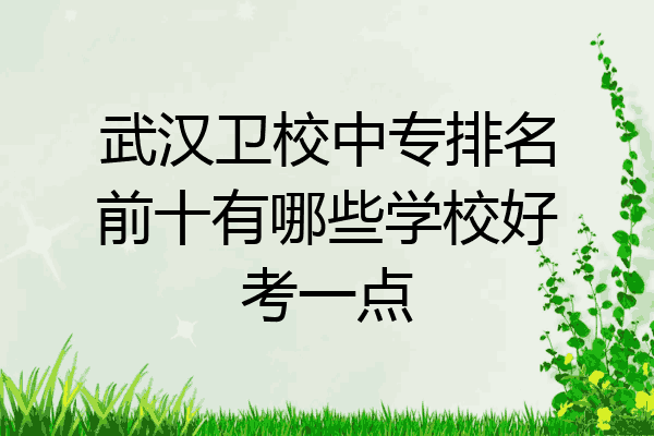 武汉卫校中专排名前十有哪些学校好考一点