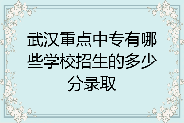 武汉重点中专有哪些学校招生的多少分录取