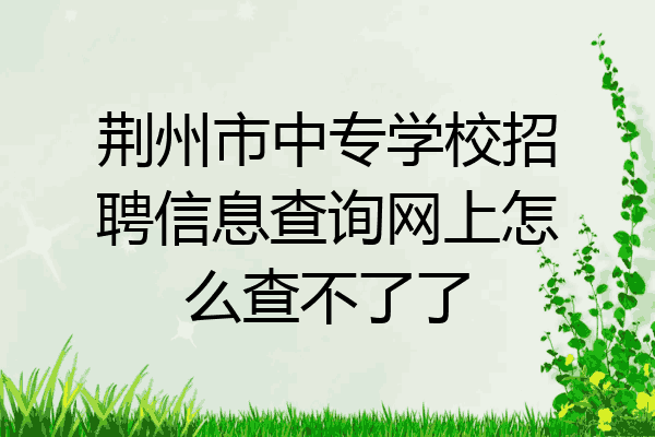 荆州市中专学校招聘信息查询网上怎么查不了了
