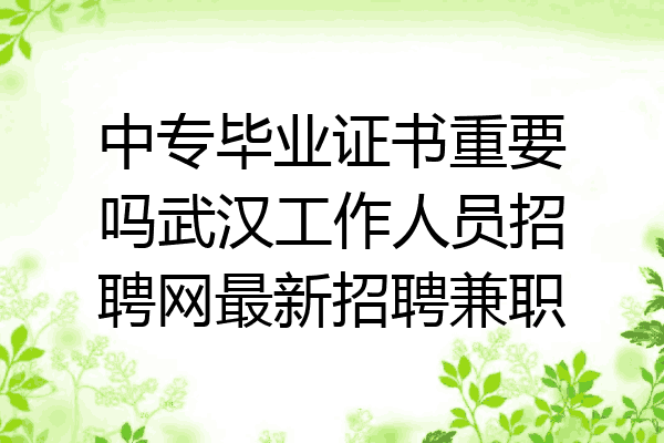 中专毕业证书重要吗武汉工作人员招聘网最新招聘兼职
