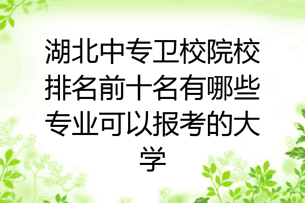 湖北中专卫校院校排名前十名有哪些专业可以报考的大学