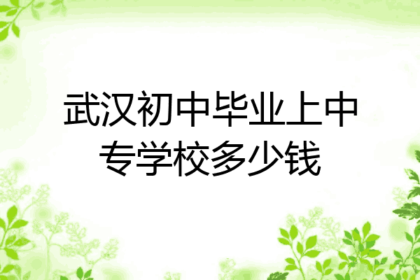 武汉初中毕业上中专学校多少钱