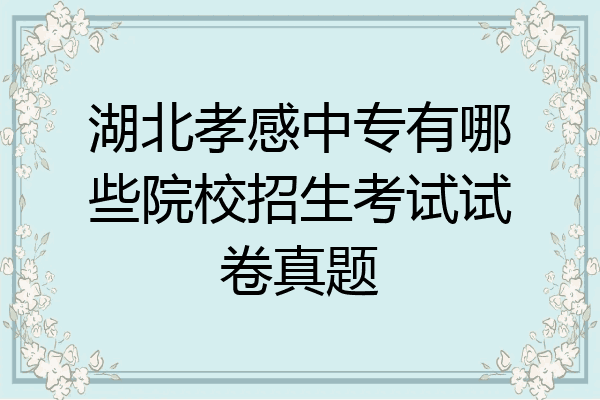 湖北孝感中专有哪些院校招生考试试卷真题