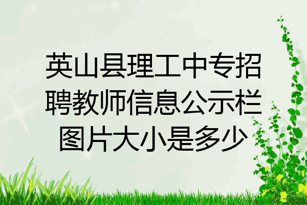 英山县理工中专招聘教师信息公示栏图片大小是多少