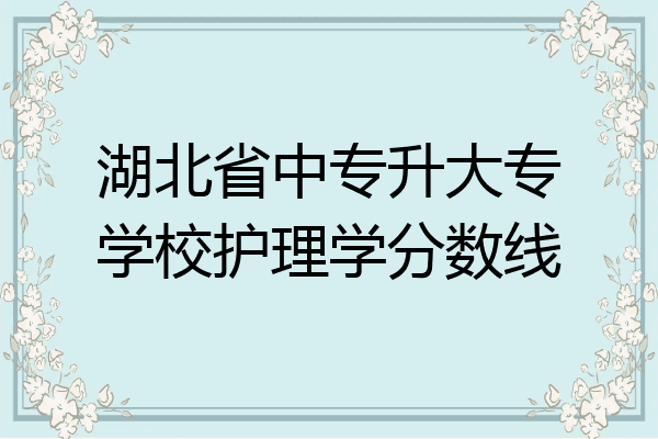 湖北省中专升大专学校护理学分数线