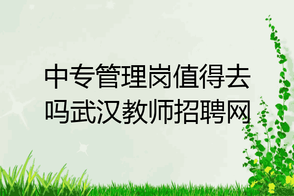 中专管理岗值得去吗武汉教师招聘网