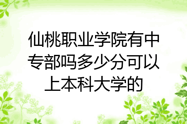 仙桃职业学院有中专部吗多少分可以上本科大学的