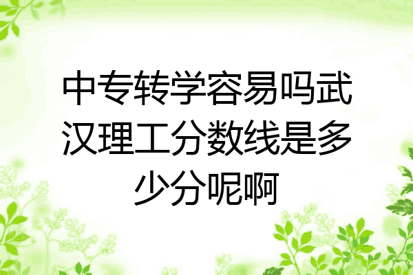 中专转学容易吗武汉理工分数线是多少分呢啊
