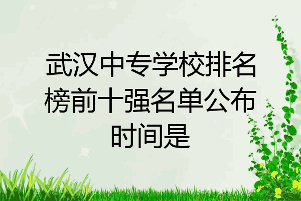武汉中专学校排名榜前十强名单公布时间是
