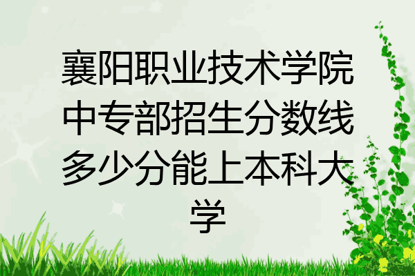 襄阳职业技术学院中专部招生分数线多少分能上本科大学