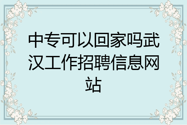 中专可以回家吗武汉工作招聘信息网站