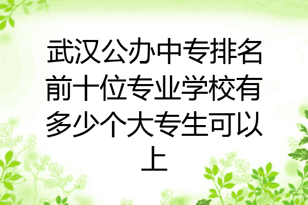 武汉公办中专排名前十位专业学校有多少个大专生可以上