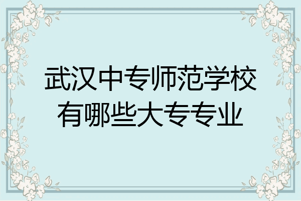武汉中专师范学校有哪些大专专业